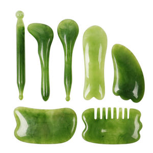 Kalp şekilli Gua Sha Guasha kurulu yeşil gül kuvars yeşim taş kazıma masaj aleti gua sha kurulu - Product Image 2