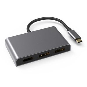 USB C至双DP适配器类型C 4合1迷你对接，带DP HDM I三重显示器100W PD兼容迅雷3及更多 - Product Image 1