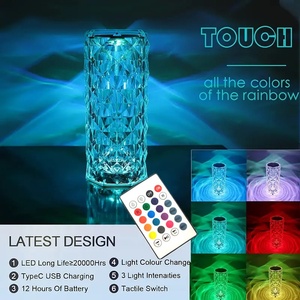 Luxury Home Decor Activated <strong>Lamp</strong> Touch Control Rgb Crystal Table Led <strong>Magic</strong> Arhubtouching Control <strong>Magic</strong> <strong>Rose</strong> Hot 16 Colors Small - Product Image 5