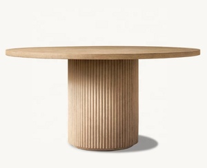 Luxury Dining Room Furniture <strong>Set</strong> of 6 With Round <strong>Table</strong> Solid Oak Wood Round Dining <strong>Table</strong> <strong>Sets</strong> - Product Image 1