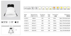 スマートコントロールスポットライト6W-30W新しいデザイン調整可能天井ライトアンチグレアダウンライト凹型LEDスポットライト調光可能 - Product Image 5