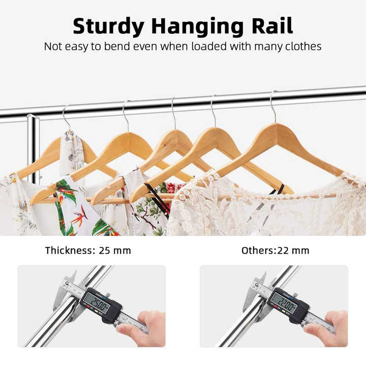 Boutique Portable Folding Clothes Rack Display Rolling Foldable Adjustable Metal Heavy Duty Clothing Garment Rack with Wheels