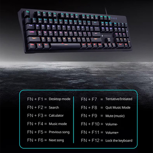 Produsen <span class=keywords><strong>Thunderobot</strong></span> K104 Desktop lampu latar menyala Keyboard mekanik <span class=keywords><strong>Game</strong></span> Usb putih kabel tahan air profesional - Product Image 4