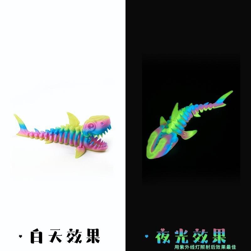 15cm colorful luminous rainbow bone shark