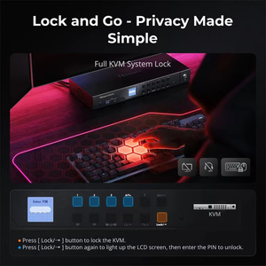 TESmart HDMI + DP KVM交换机显示端口双显示器4端口8K 60HZ带动态HDR EDID游戏坞站 - Product Image 3