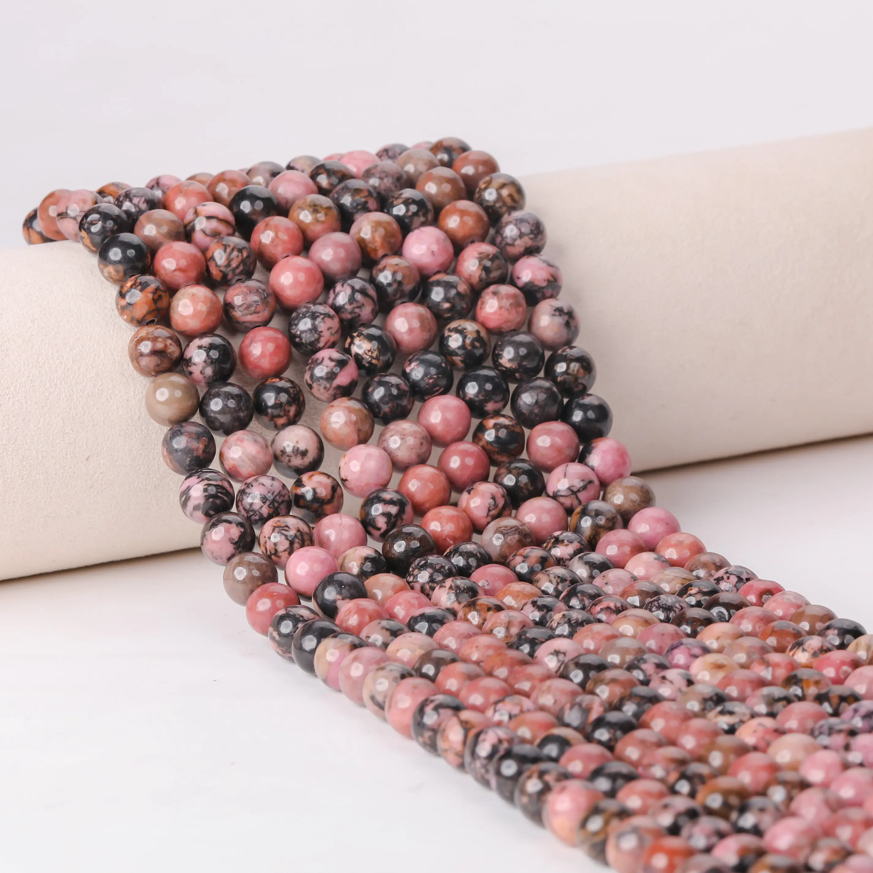 Rhodonite naturelle pierres de cristal de guérison en vrac perles de brin de pierres précieuses pour la fabrication de bijoux