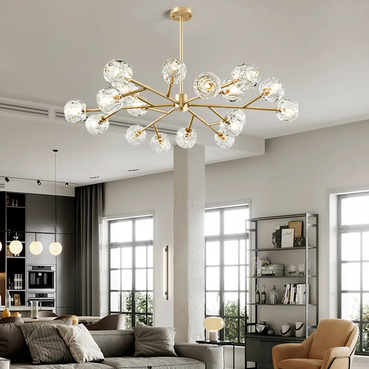 Lustre de cristal g9 suspenso, decorativo, moderno, luminária de teto para iluminação doméstica comercial