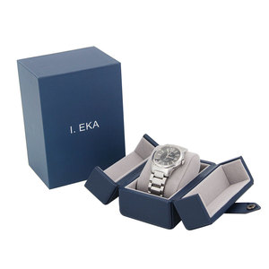 Benutzer definierte Logo Uhr Geschenk box Einzigartiges Design Vitrine Aufbewahrung Uhr Geschenk box Double <span class=keywords><strong>Open</strong></span> Velvet Kissen bezug Leder Uhren box