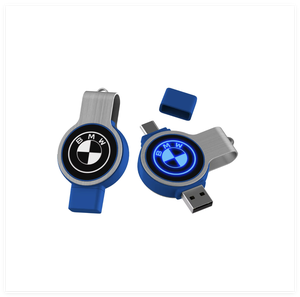 OTG C型双Usb圆形旋转金属OTG C型u盘，带发光标志手机和电脑商务礼品 - Product Image 4