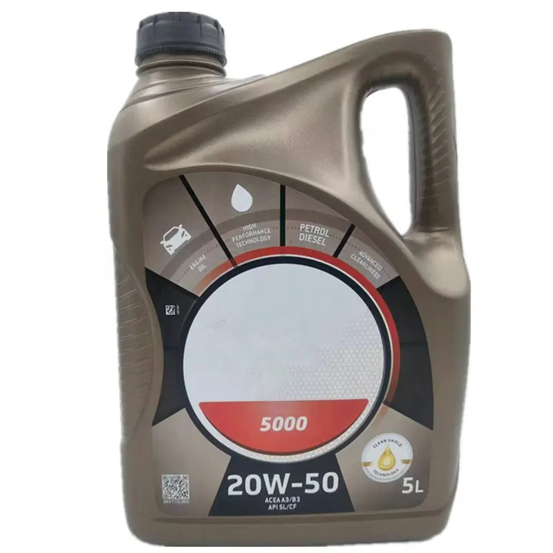 Total 20W50 huile moteur de voiture à essence diesel liquide d'huile de base de 5 litres avec certificat SAE pour la lubrification