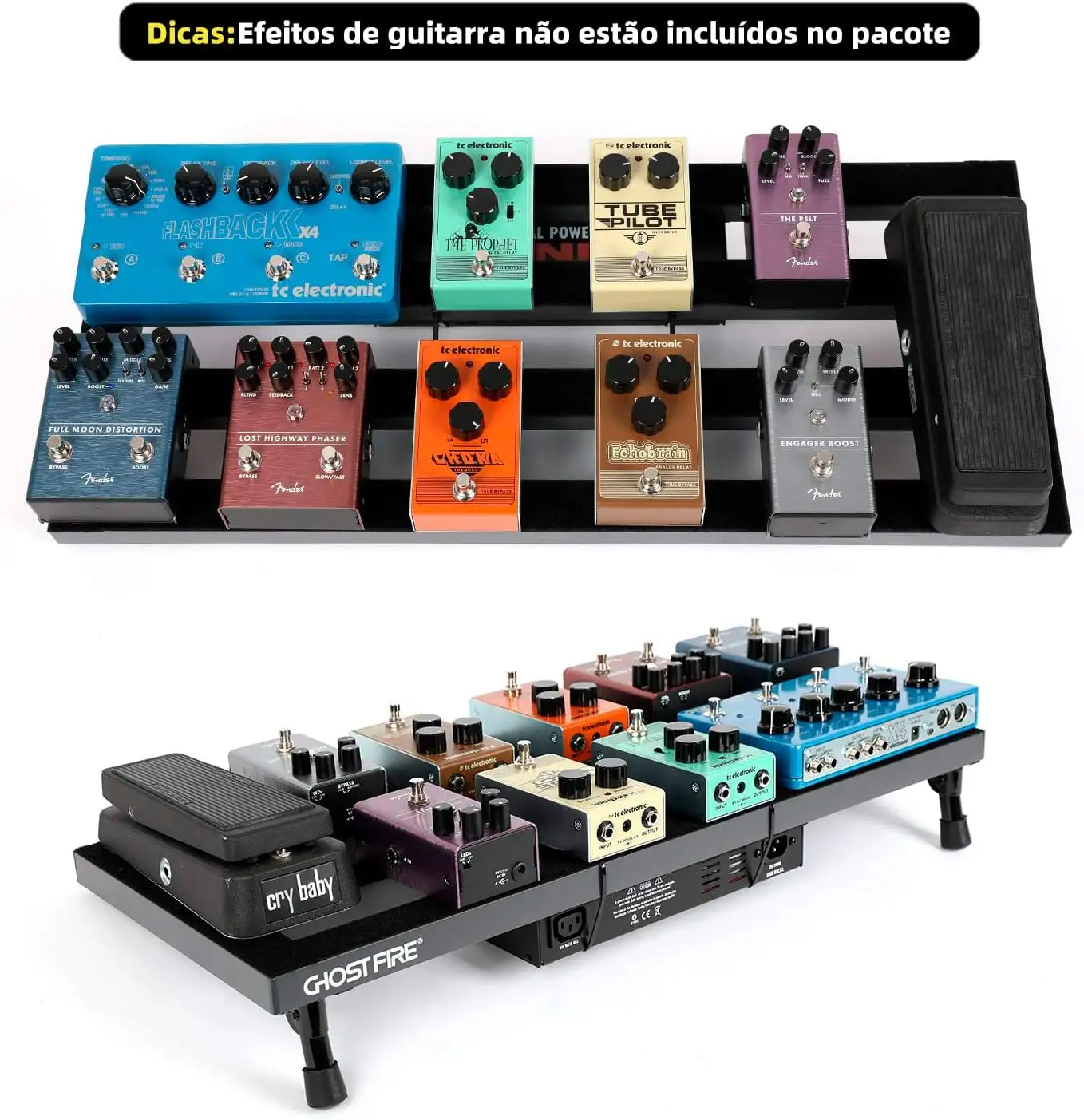 Tablero de pedal de efecto de guitarra de diferentes tamaños Ghost Fire, pedalera de guitarra de aleación de aluminio con bolsa de almacenamiento de gran capacidad, serie S