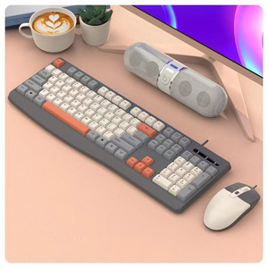 Tastatur- und Maus-Set modisch Farben-Übereinstimmung Manipulator-Gefühl verdrahtet USB-Tastatur Maus Computer Notizbuch Spiel-Tastatur