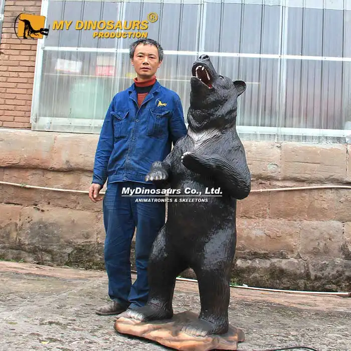 Escultura de oso de fibra de vidrio V, tamaño real, estatua de dibujos animados, decoración de parque de atracciones con oso