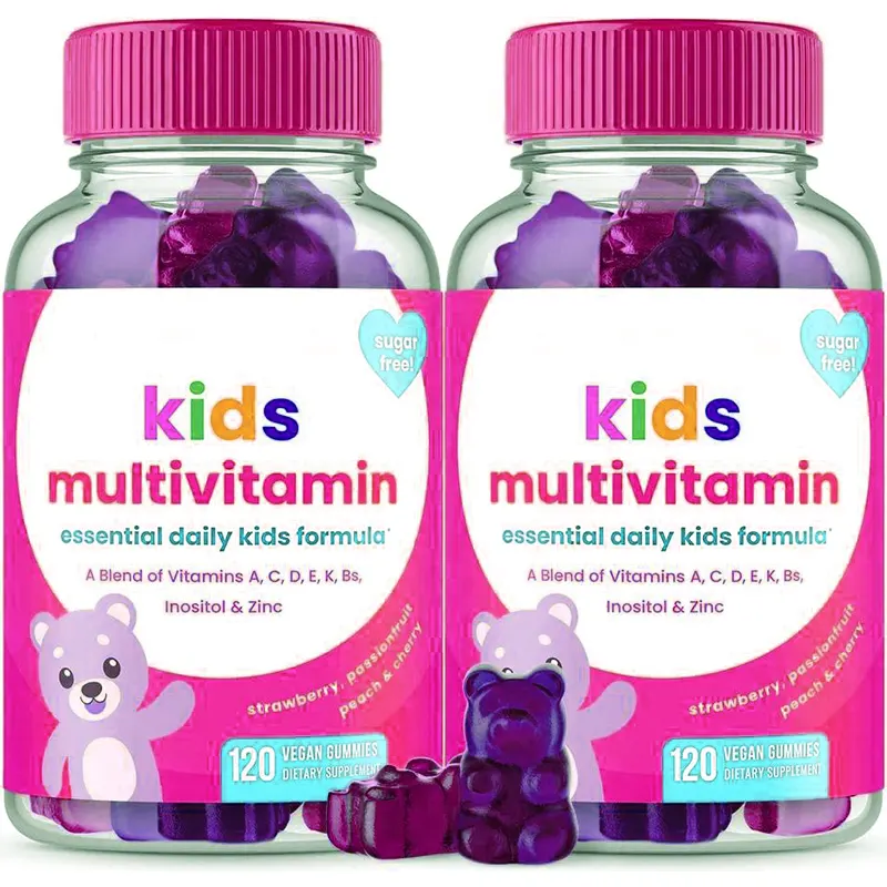 Bebas Gula Anak-anak Multivitamin Gummies Kunyah Probiotik Biotin Vitamin A C D E B Seng untuk Nutrisi Anak-anak