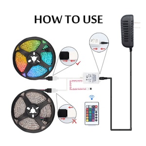 IP65 5 м 2835 DC12V с регулируемой яркостью RGB светодиодные полосы комплект волшебной гибкой ленты смарт-RGB красочные светодиодные полосы Набор с контроллером 24 ключа - Product Image 5