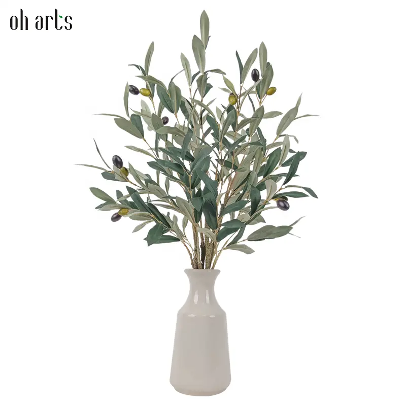 Personalizzazione Oh arti 71cm di altezza albero di olivo artificiale verde albero di olivo rami di foglie con frutti in ceramica vaso decorativo