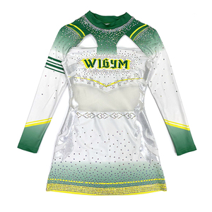 Cheer lider uygulama giymek özel nefes hızlı kurutma yüceltilmiş Rhinestone amigo dans elbise Cheer üniformaları - Product Image 3