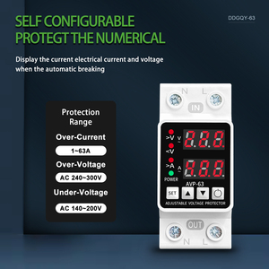 AVP-63 LCD Automatic Recovery Reconnect <strong>Voltage</strong> Protective Protector 110V/220V 63A Din Rail Adjustable for AC Current - Product Image 3