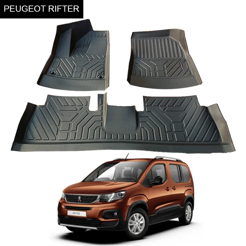 All Weather 3D TPE Car Mat Factory price healthy material XPE car floor liners odorless Rubber 3D Car Mat for PEUGEOT RIFTER