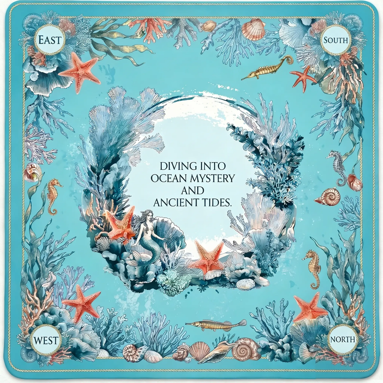 Blue Ocean Mahjong Mat