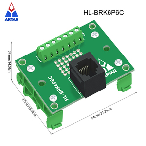RJ11/RJ12 6P6C dik açı Jack kesme panosu, Terminal bloğu konektörü RJ11 adaptörü RJ12 adaptörü - Product Image 3