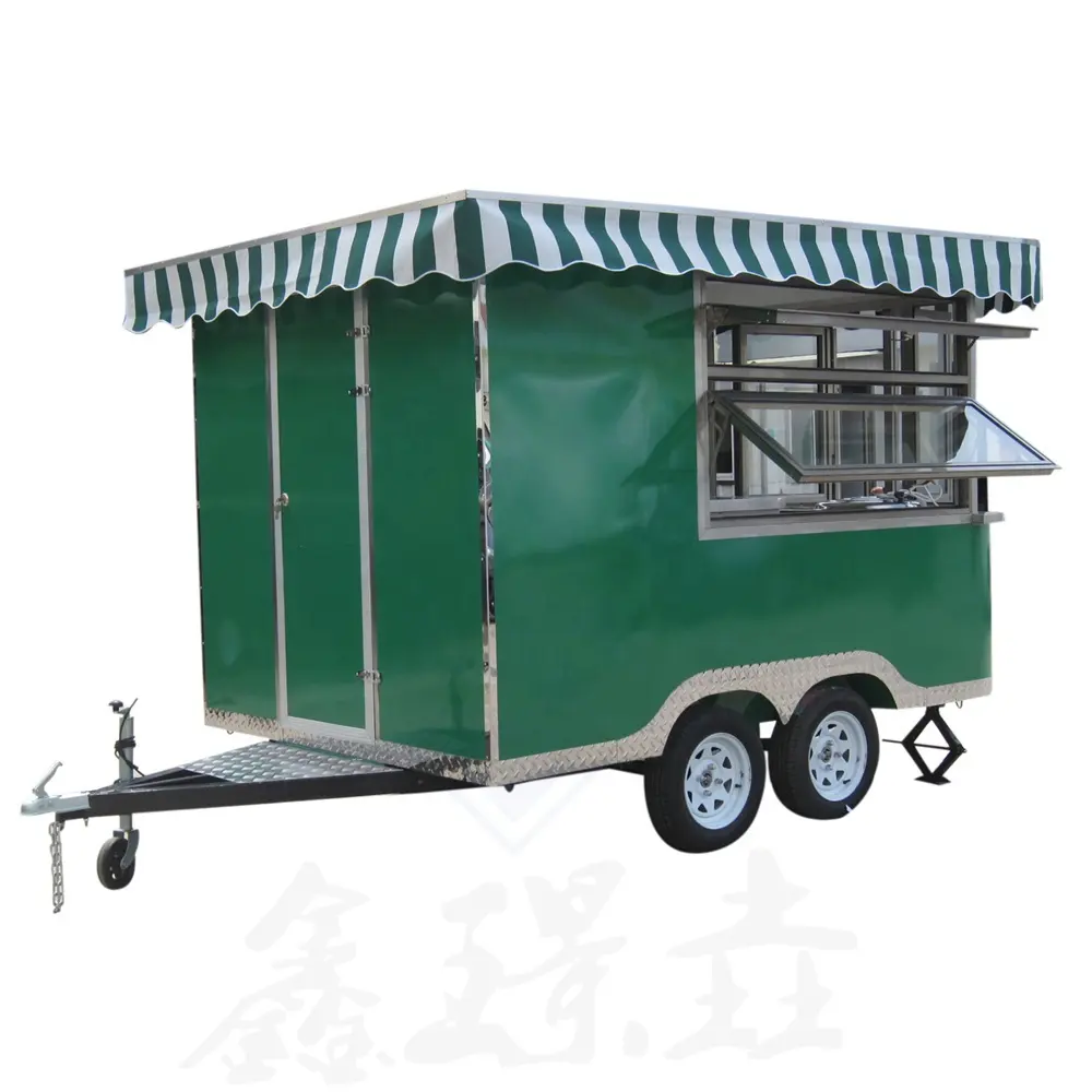 Exhibición de comida móvil taco siomai Food Truck Carro de servicio de comida de 4 ruedas