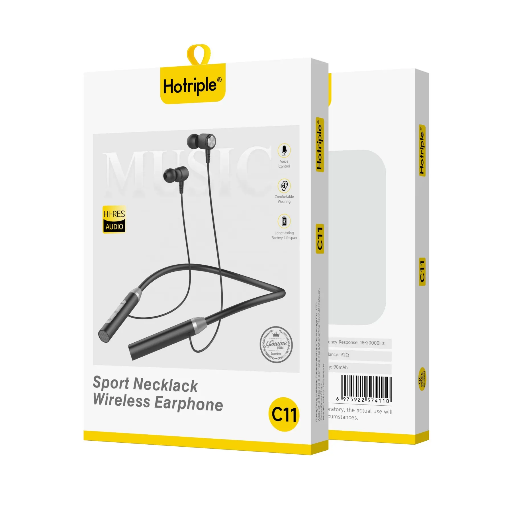 Hotriple C11 K baixo preço magnético Neckband fone de ouvido 90mAh fone de ouvido handsfree esportes fone de ouvido sem fio