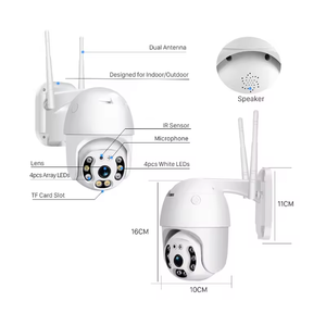 Sensor Cmos Ccd de baja potencia, red Wifi Ptz IP Cctv, cámara de detección de sonido Full Hd con tarjeta de memoria de detección de movimiento - Product Image 2