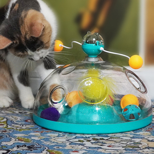Palo de hierba gatera multifunción para gato, palo de goma para gato, disco giratorio Super transparente, palo para gato, juguetes de puzle para mascotas - Product Image 1