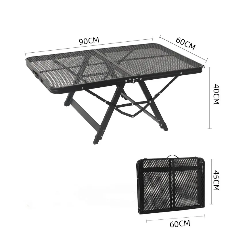 Mesa de cozinha para acampamento móvel, mesa portátil grande para acampamento ao ar livre com supermercado