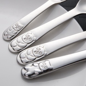 Animal Panda Edelstahl Babys Geschirr Löffel und Gabel Besteck Set, Lovely <span class=keywords><strong>Custom</strong></span> <span class=keywords><strong>Pattern</strong></span> Kleinkind Kinder Besteck Set