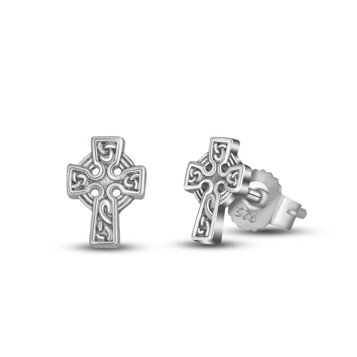 Merryshine Ragazze 925 sterling silver irlandese celtic donne di fede croce della vite prigioniera orecchini