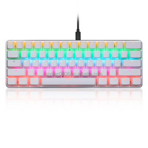 Portable 60% Mini Pudding Mechanical <strong>Keyboard</strong> 61-Key RGB Backlit Game <strong>Keyboard</strong> with Win-Lock Feature for Gamers - Product Image 1