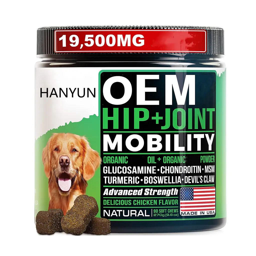 Hot Seller Gmp Iso Haccp Chondroïtine Glucosamine Kauwt Voor Honden (90 Count) Heup & Joint Supplement