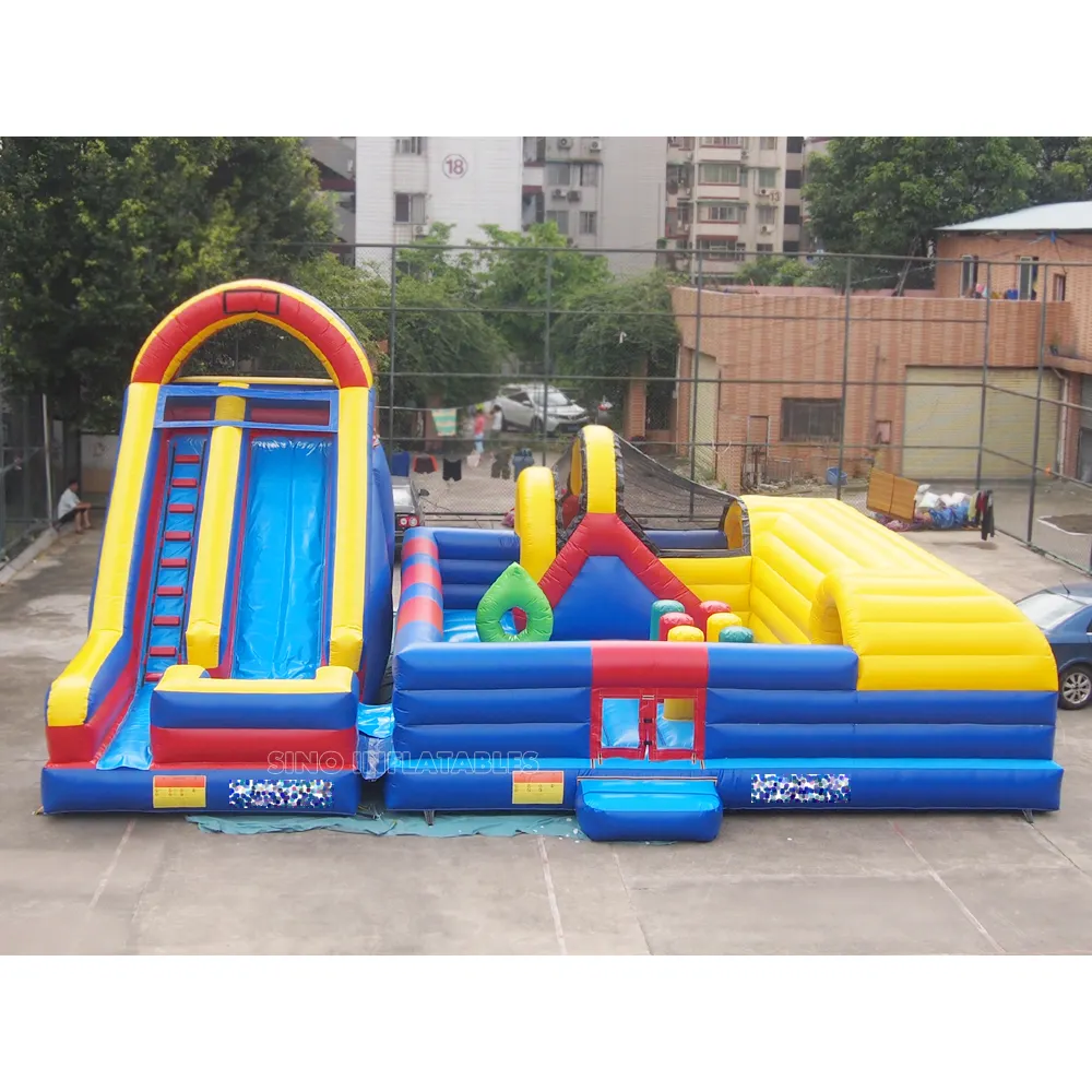 10X8M Kids Grote EN14960 Speeltuin Opblaasbare Pretpark Met Glijbaan Voor Commerciële Gebruik Van Sino Inflatables Fabriek