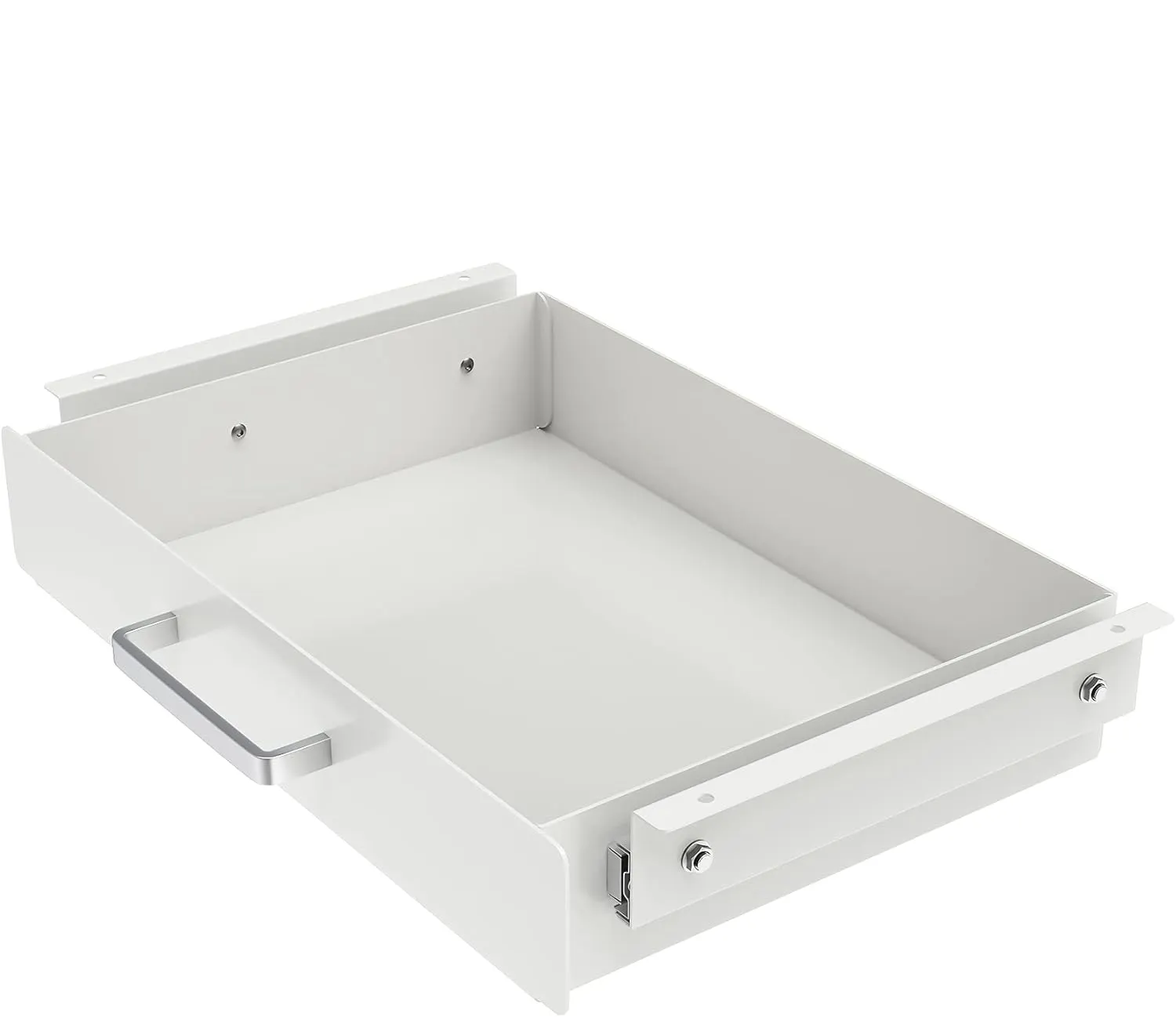 JH-Mech cassetto di archiviazione per Desktop nascosto facile da scorrere in metallo resistente bianco sotto la scrivania cassetto portaoggetti