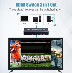 Soporte 4K120Hz 1080P240Hz 3D HDR HDMI 2,1 HDCP 2,3 HDMI Switch 3 en 1 Out HDMI Switcher 3x1 con control remoto IR - Product Image 2