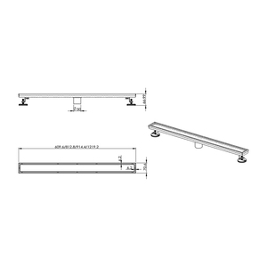مصرف أرضي خطي للحمام من الفولاذ المقاوم للصدأ 304 بتصميم 2 في 1، مصرف طويل غير مرئي بمخرج عمودي لدش الاستحمام - Product Image 5