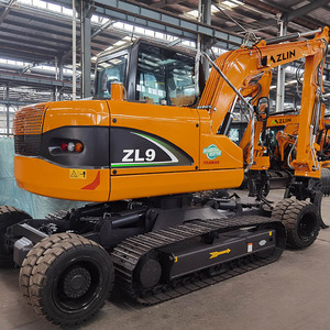 סין חדש ZL9 9 טון רב פונקציונלי גלגל דלי מחפרים מחפר עם זחל וגלגל