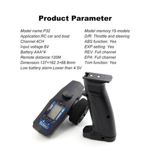 DD P32 2.4G 4CH RC Transmitter <strong>with</strong> RX41 Receiver <strong>LCD</strong> <strong>Display</strong> 120m Range 15 Model <strong>Memory</strong> for Crawler Truck Car Boat - Product Image 5