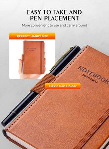 Mini Journal <strong>Notebook</strong> Thick Lined Paper <strong>Small</strong> <strong>Notebook</strong> Pocket <strong>Notebook</strong> with Inner Pockets Cover Letter <strong>Embossing</strong> Design - Product Image 5
