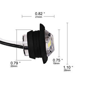 卸売3/4 "ラウンドLED弾丸マーカーライトフロントリアサイドマーカー3LEDターン警告ライトトレーラーバントラックサイドシグナルライト - Product Image 5