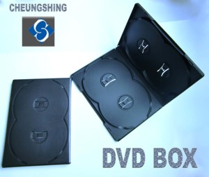 便宜的标准成型14毫米dvd盒供应商持有4张光盘便携式黑色光盘dvd盒
