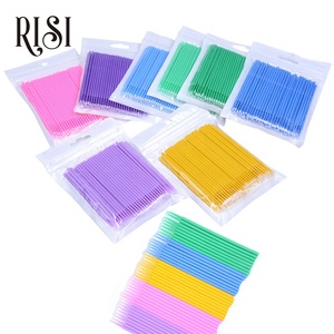 RISI RISI özel Logo makyaj araçları mikro aplikatör fırçaları kirpik uzatma mikro swablar 100 adet/torba mikro fırça aplikatör - Product Image 6