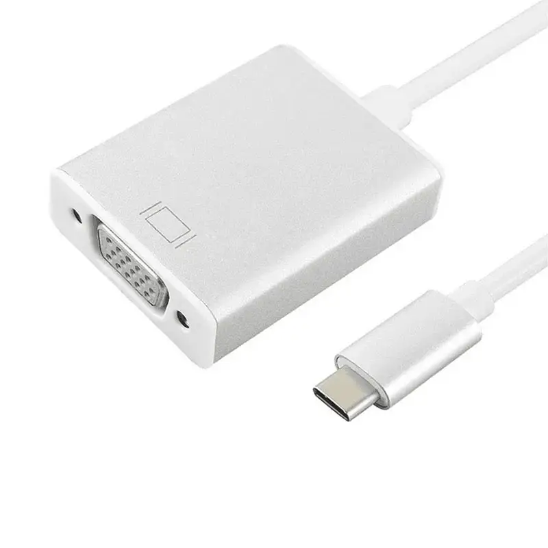 USBC VGA adaptörü USB 3.1 tip C erkek kadın VGA dönüştürücü kablosu 1080P FHD için Macbook 12 inç Chromebook piksel Lumia