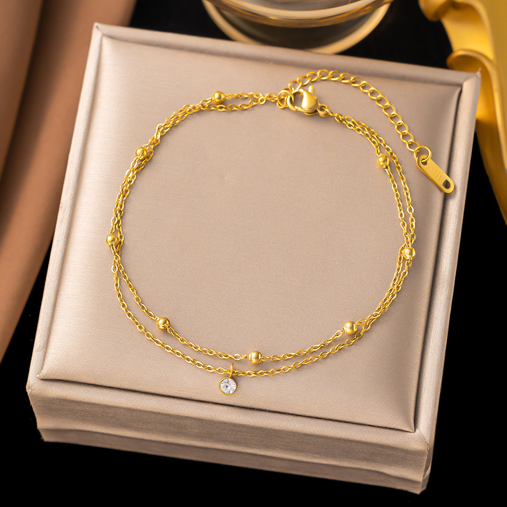 Diamant simple double couche d'or
