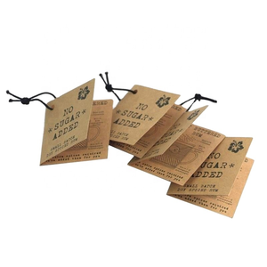 2022 New Design Garment <strong>Tag</strong> with <strong>String</strong>, <strong>Custom</strong> logo Brown Kraft Paper Hangtag for Jeans - Product Image 2