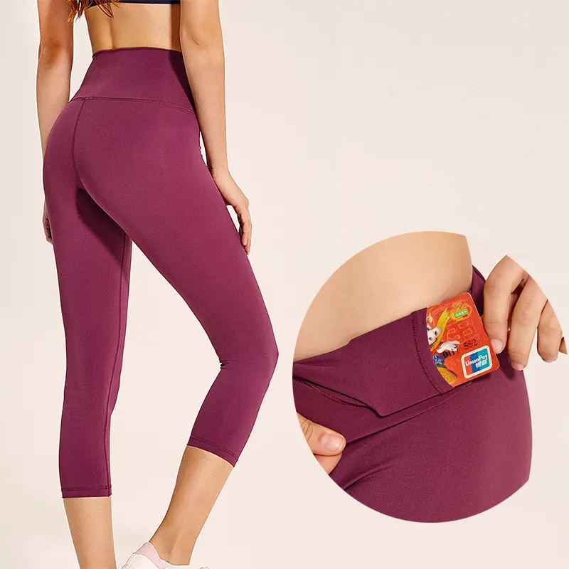 Vita-Tasca Per Il Fitness Pantaloni di Yoga Sottili Pantaloni di Yoga di Sport Delle Donne di Fitness Sexy Collant A Vita Alta di Yoga Pantaloni di Stirata