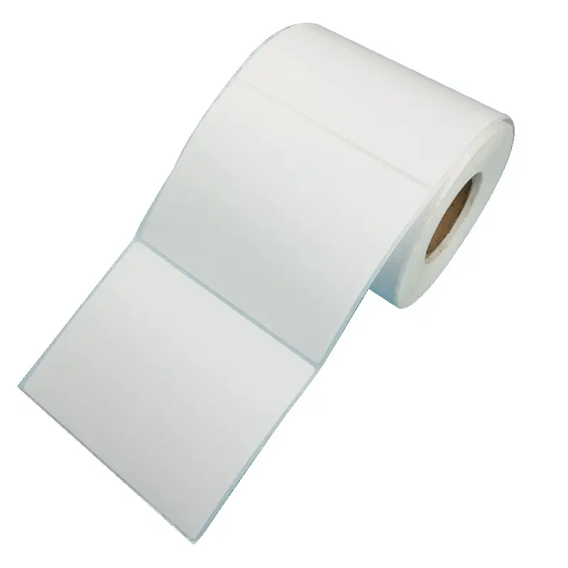 Rouleau d'étiquettes papier Direct thermique étiquette de code à barres autocollant adhésif papier imprimante rouleaux pour étiquette d'expédition