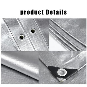 Yırtılmaya dayanıklı HDPE malzeme gümüş ve siyah renk iki tarafı su geçirmez hay koruma kapağı tarps - Product Image 4